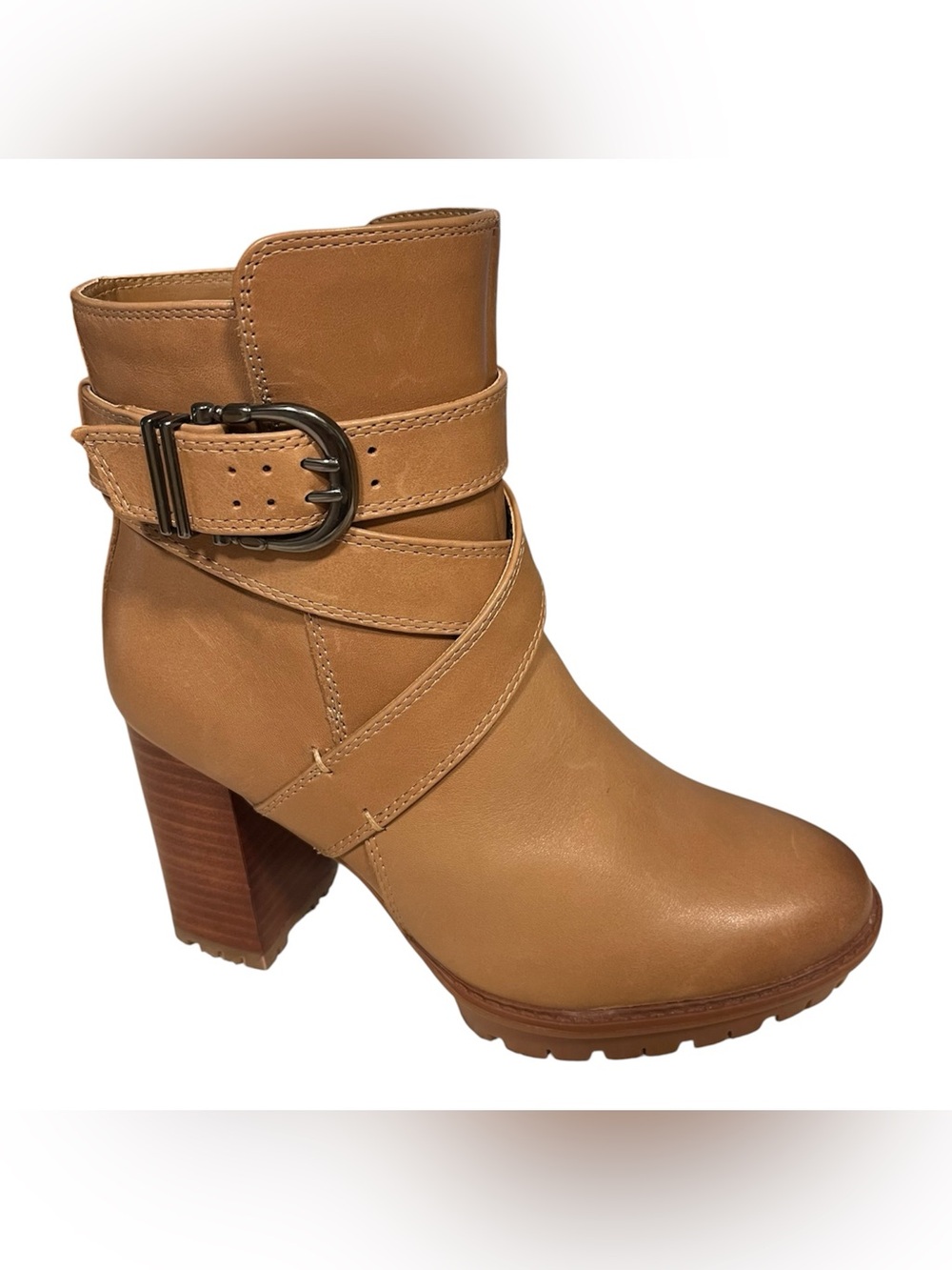 NEW Naturalizer Lyra Brown Sz 6 Lug Sole Leather Water Repellent Ankle Boots